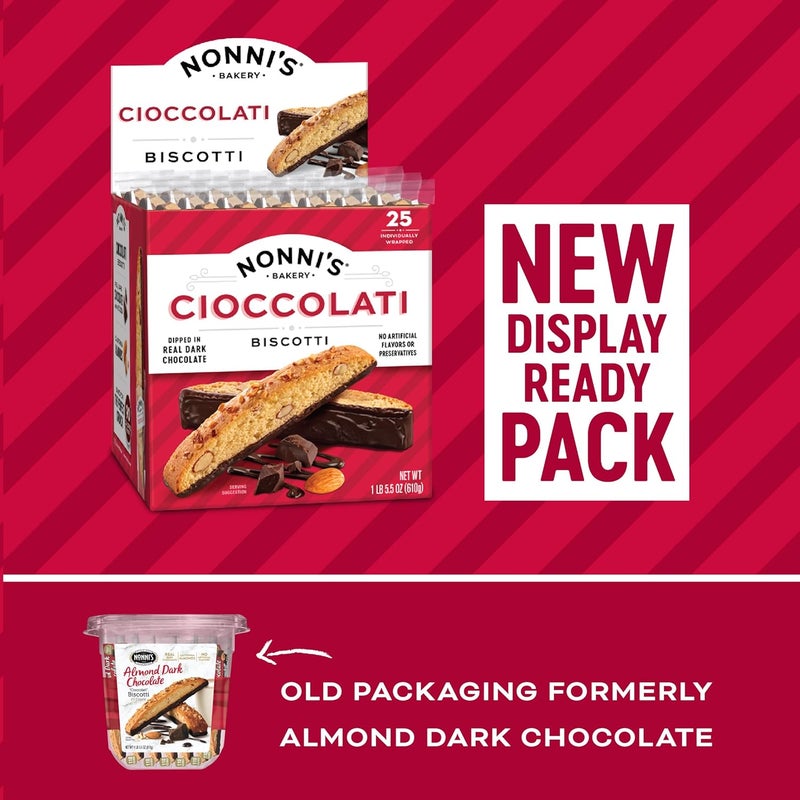 Nonni's Cioccolati Biscotti - Chocolate Dipped Almond Cookies - Image 3